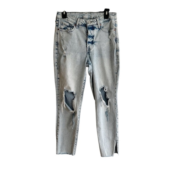 Old Navy OG Straight Distressed Ankle High Waisted Denim Jeans - Picture 1 of 5